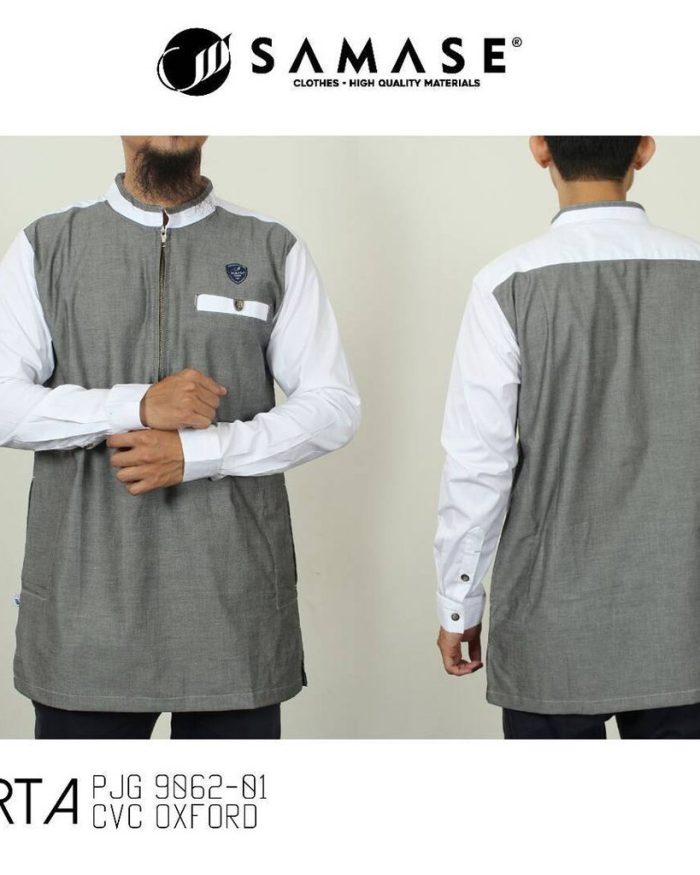 SAMASE 9062-01 KURTA PJG ABU LIST PUTIH