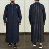 SAMASE 9080-01 JUBAH PREMIUM NAVY GARIS-BIRU TITIK