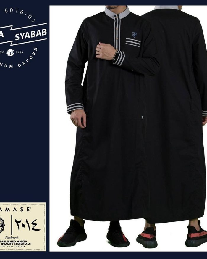 SAMASE 6016-02 JUBAH SYABAB HITAM LIST ABU