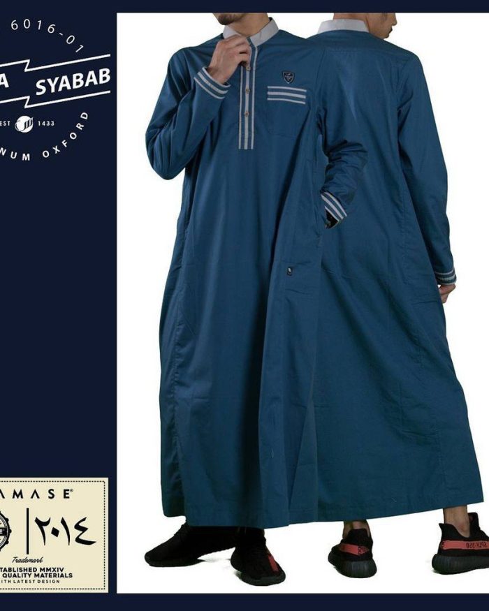 SAMASE 6016-01 JUBAH SYABAB BIRU LIST ABU