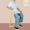SAMASE 1566-01 KIDS SET PUTIH LIST BIRU