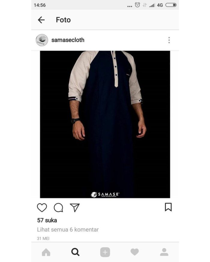 SAMASE JUBAH PLUS NAVY LIST CREAM