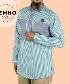 SAMASE 6045-01 KEMKO PJG SALUR HIJAU LIST PUTIH ABU