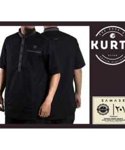 SAMASE 6006-01 KURTA PDK HITAM LIST ABU TUA
