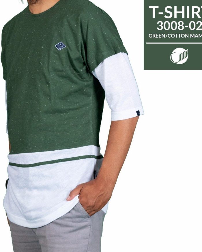 SAMASE 3008-02 T-SHIRT PJG GREEN PUTIH