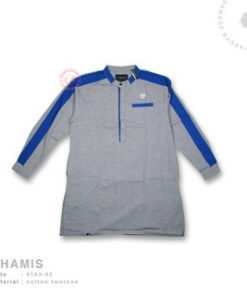 SAMASE GHAMIS PANJANG ABU LIST BIRU