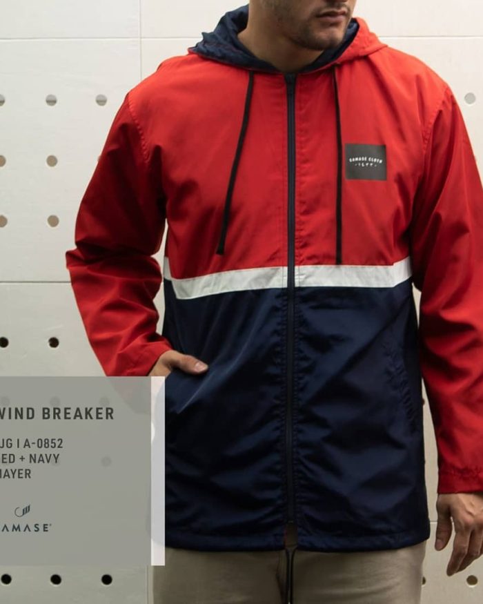 JACKET A08521 WIND BREAKER RED NAVY