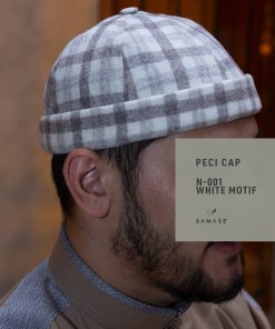 Peci Cap Miki Hat N001 White Motif