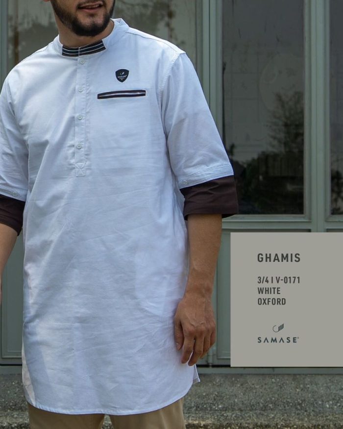 Ghamis 3/4 White Oxford V-0171