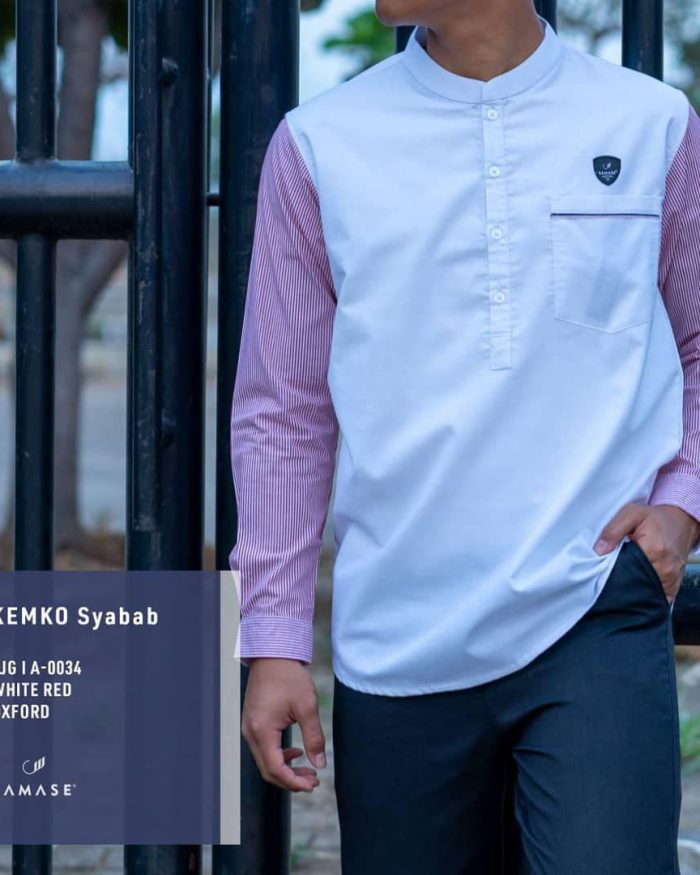Kemko Syabab ( Remaja ) a0034 White Red Oxford