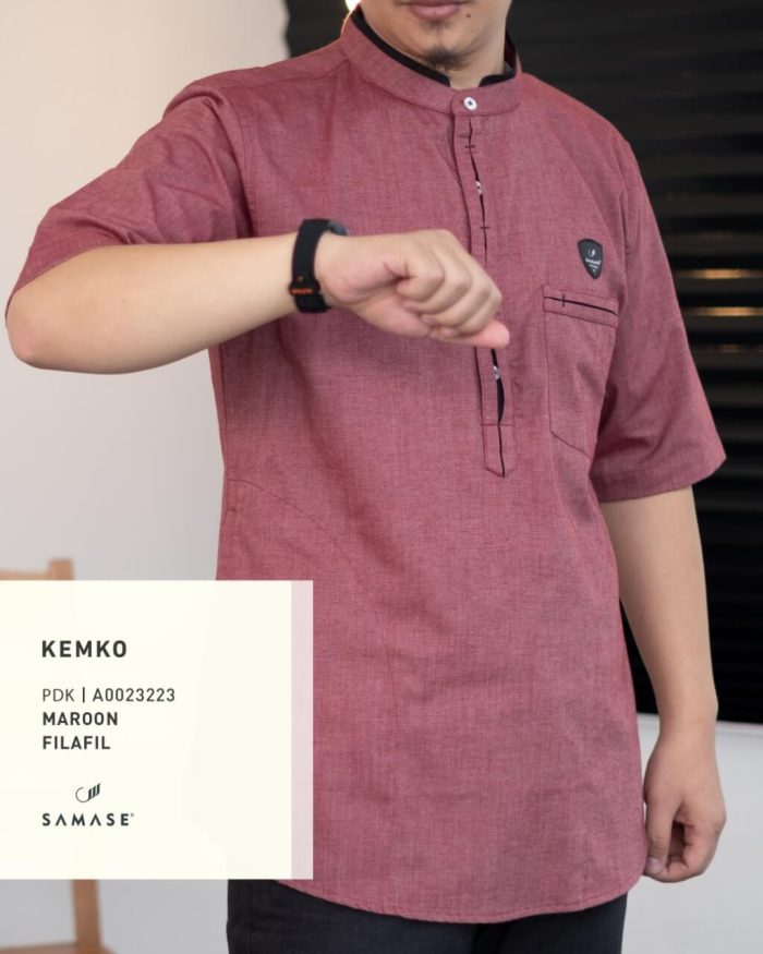 Kemko Pendek A00232 Maroon Cotton Filafil