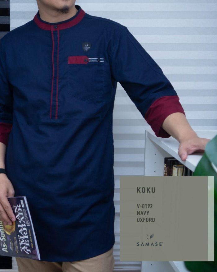 Koku 3/4 v0192 Navy oxford