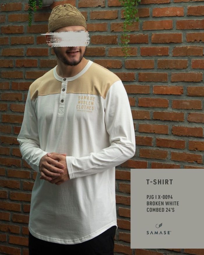 T-Shirt Panjang X0094 Broken White Combed 24's