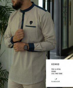 kemko-panjang-a0156-khaki-cvc-two-tone