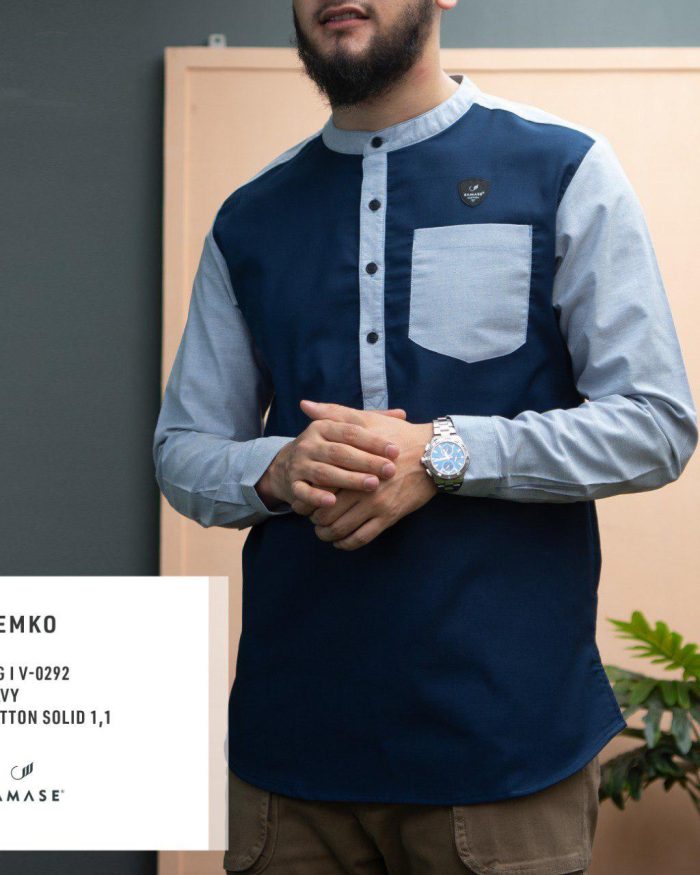 Kemko Panjang v0292 Navy Cotton Solid 1.1