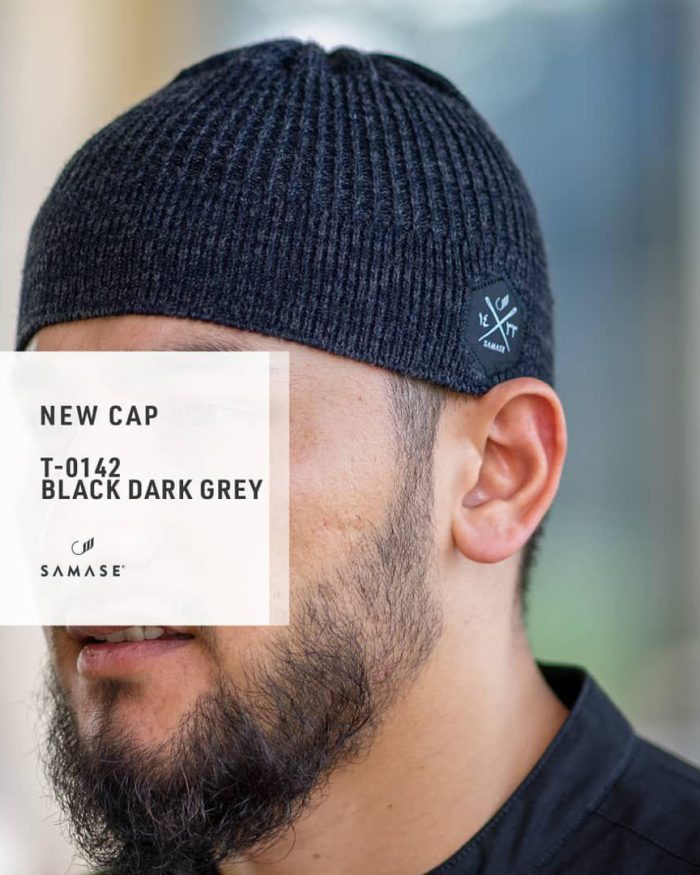 New Cap Rajut t0142 Black Dark Grey