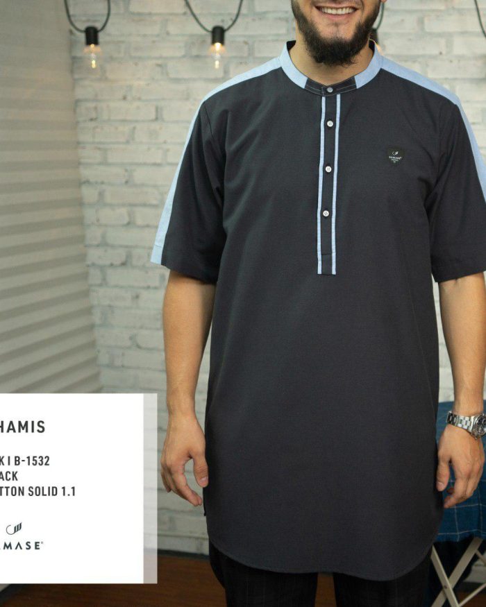 Ghamis Pendek b1532 Black Cotton Solid 1.1