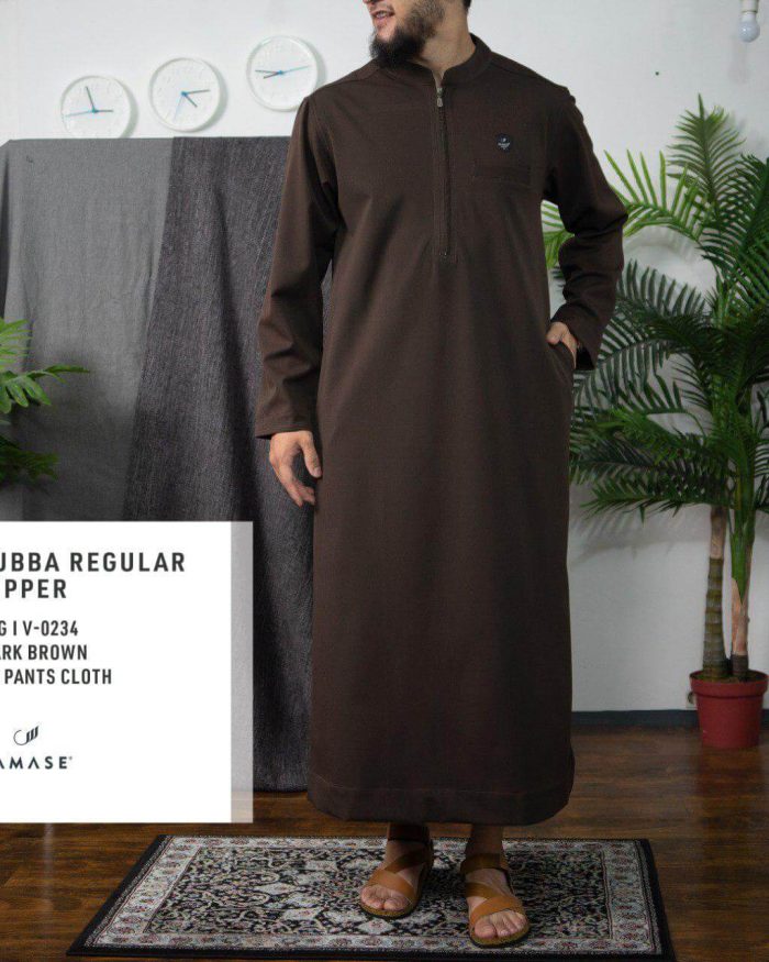 Jubba Reguler Zipp Panjang v0234 Dark Brown Tr Pants Cloth