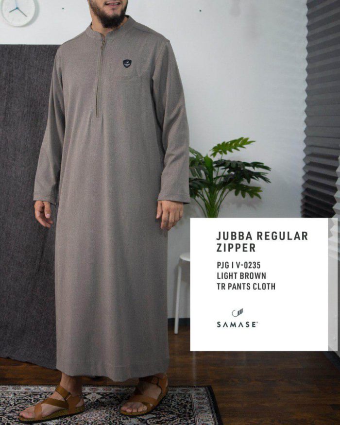 Jubba Reguler Zipp Panjang v0235 Light Brown Tr Pants Cloth