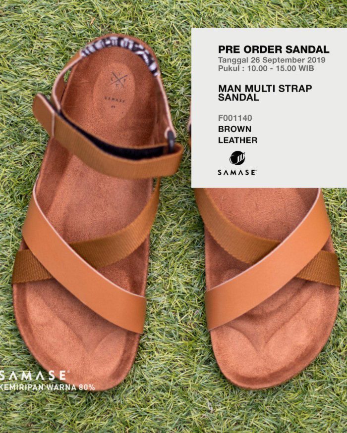 Man Multi Strap Sandal a0021 Brown Leather