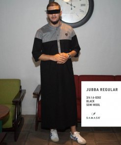 jubah-samase-3-4-reguler-jubba-reguler-3-4-a0282-black-semi-wool