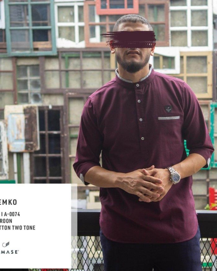kemko-3-4-a0074-maroon-cotton-two-tone