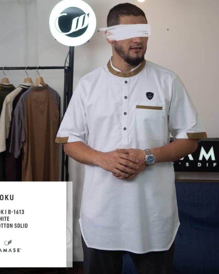 koku-pendek-b1613-white-cotton-solid