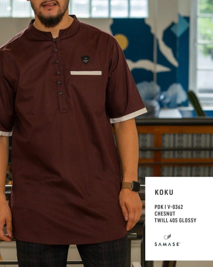 Koku Pendek v0362 Chestnut Twill 40s Glossy
