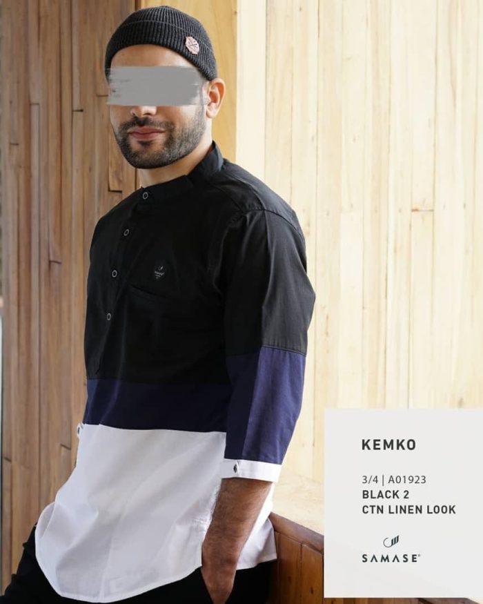 Kemko 3/4 a01923 Black 2 Cotton Linen Look