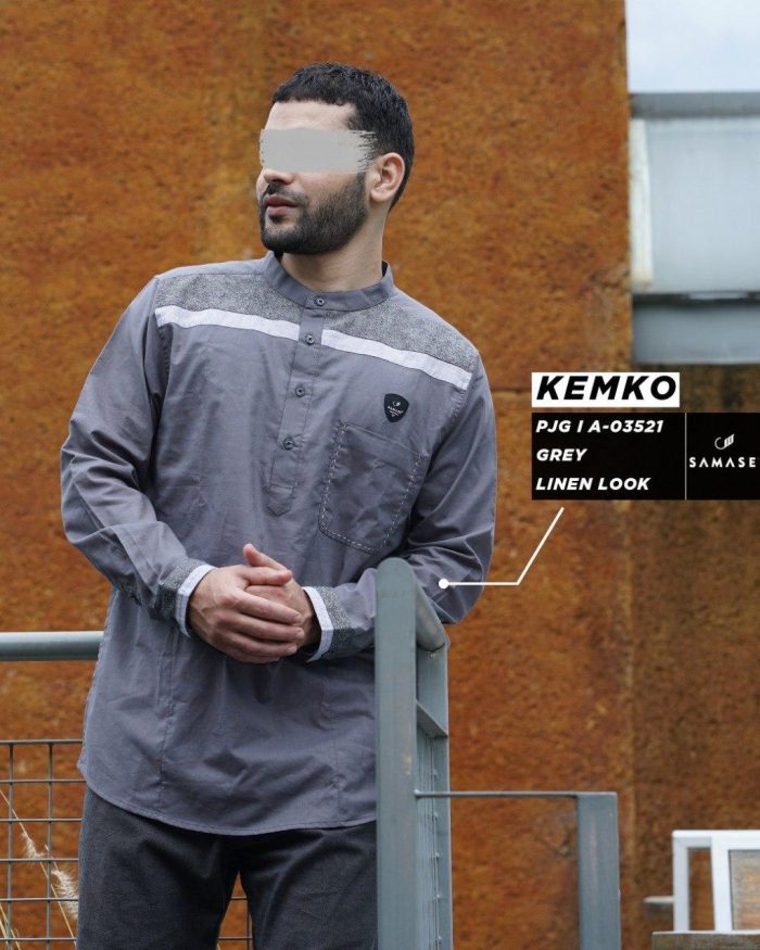 Kemko Panjang a03521 Grey Linen Look