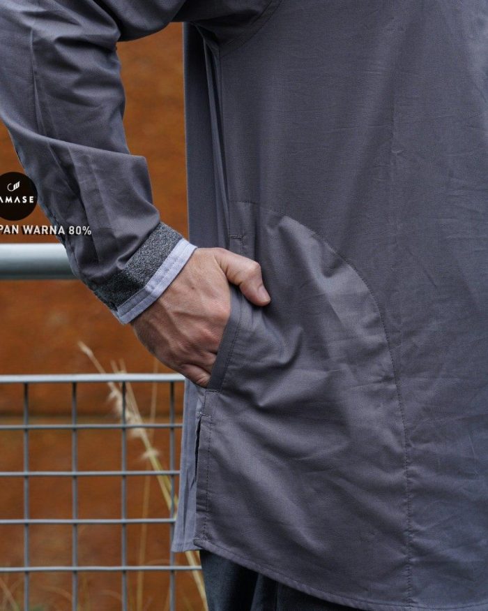 Kemko Panjang a03531 Dark Grey 1 Linen Look