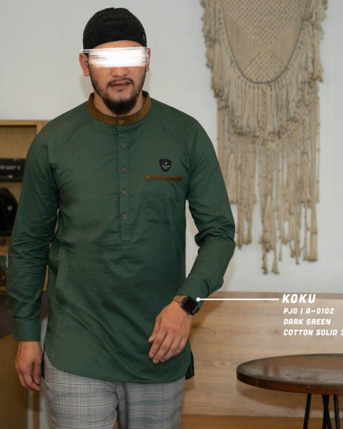 koku-panjang-a0102-dark-green-cotton-solid-30s
