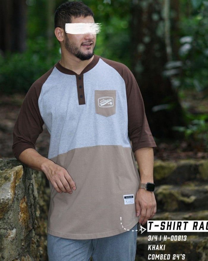 Tshirt 3/4 h00813 Khaki Combed 24's