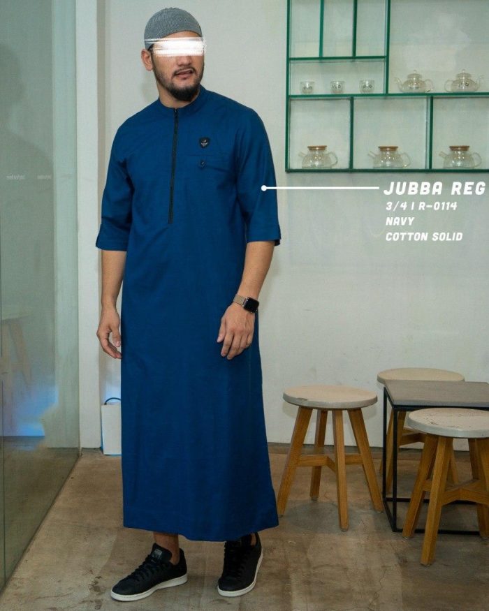 Jubba Reguler 3/4 r0114 Navy Cotton Two Tone