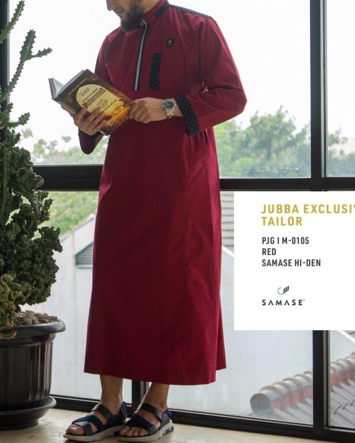 Jubba Tailor Exclusive Panjang m0105 Red Samase Hi-Den
