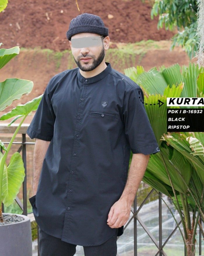 Kurta Pendek b16932 Black ripstop