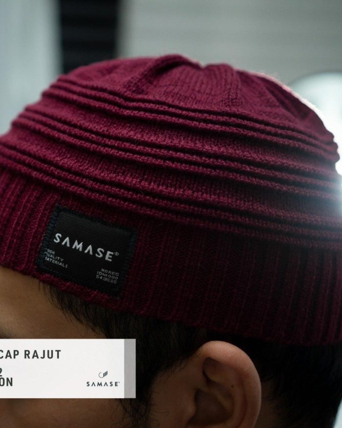 Peci Rajut Samase - New Cap Rajut t0212 Maroon