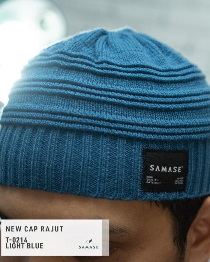Peci Rajut Samase - New Cap Rajut t0214 Light Blue