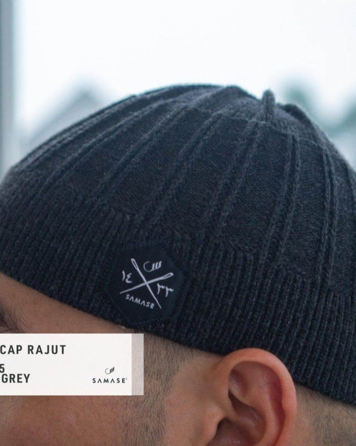 Peci Rajut Samase - New Cap Rajut t0235 Dark Grey