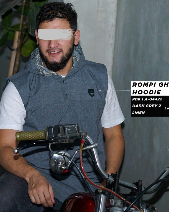 Rompi Ghamis Hoodie A04422 Dark Grey 2 Linen