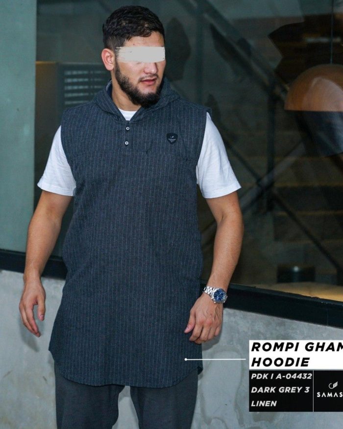 Rompi Ghamis Hoodie A04432 Dark Grey 3 Linen