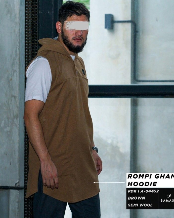Rompi Ghamis Hoodie A04452 Brown Linen