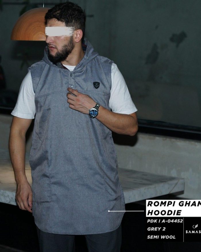 Rompi Ghamis Hoodie A04452 Grey 2 Linen