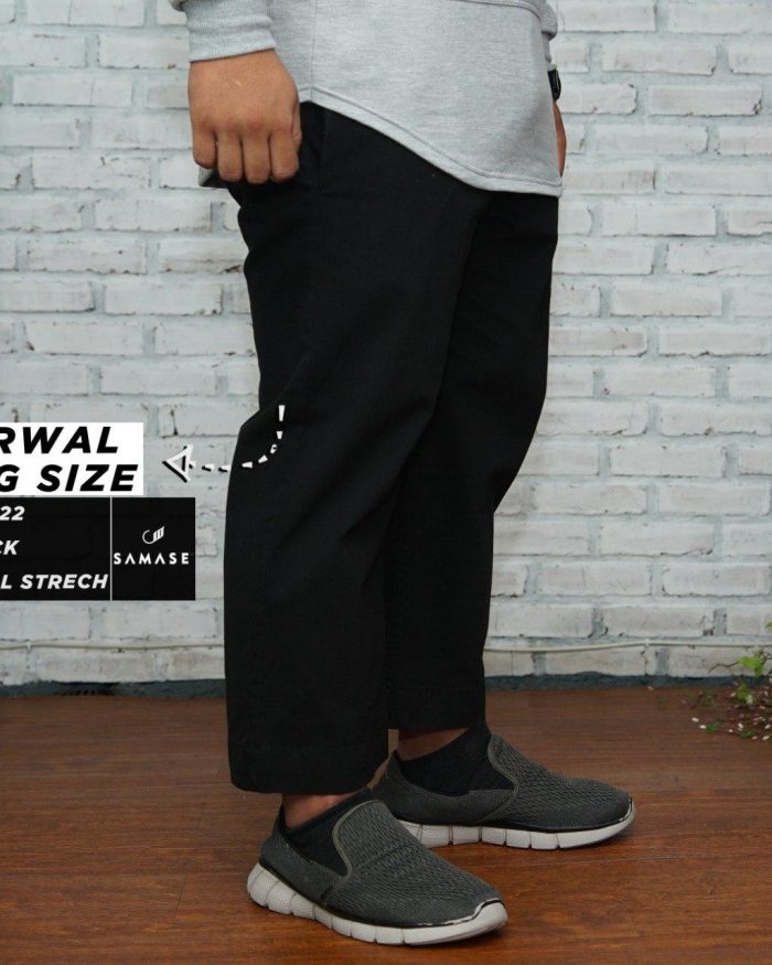 Sirwal Big Size d0422 Black Twill Stretch