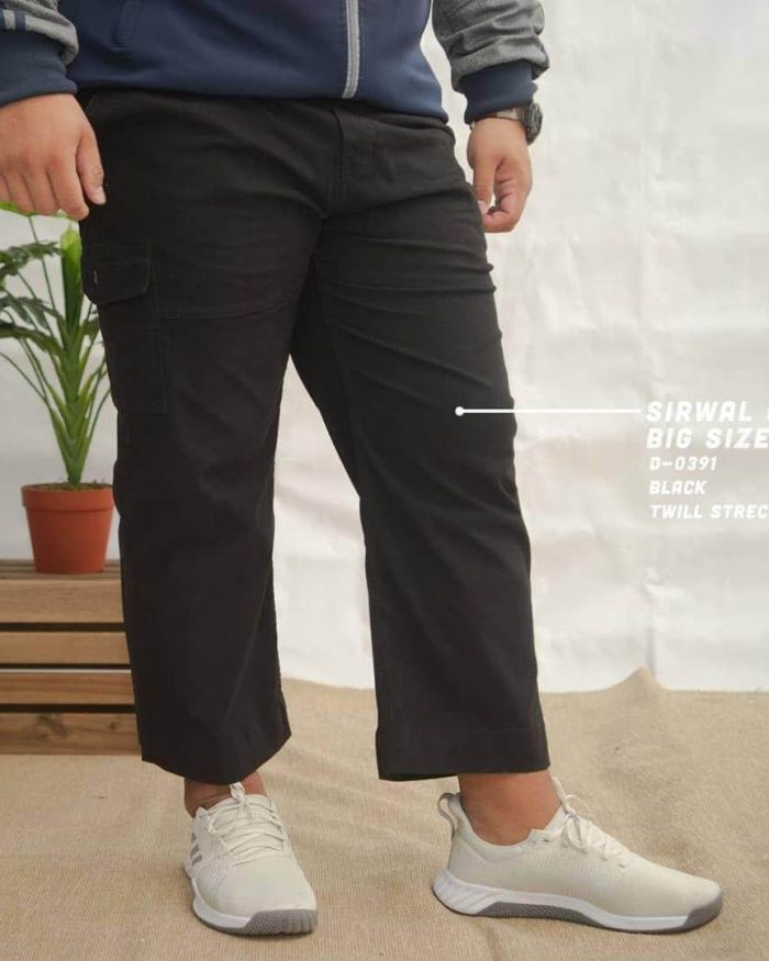 Sirwal Cargo Big Size D0391 Black Twill Stretch