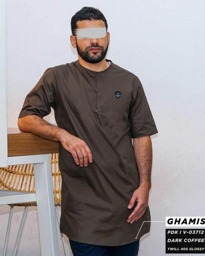 Ghamis Pendek v03712 Dark Coffee Twill 40s Glossy