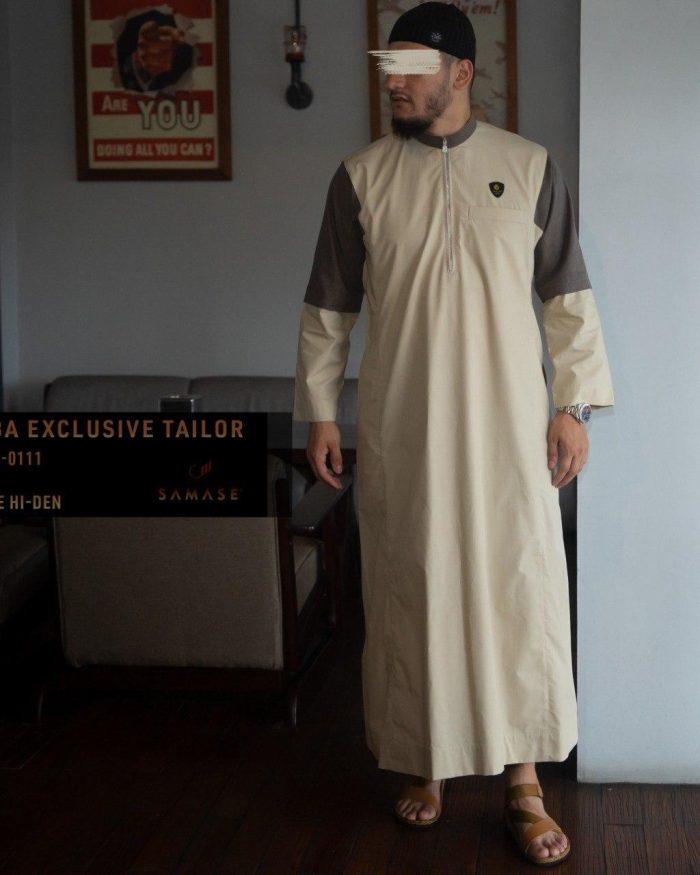 Jubba Tailor Exclusive Panjang m0111 Beige Samase Hi-den