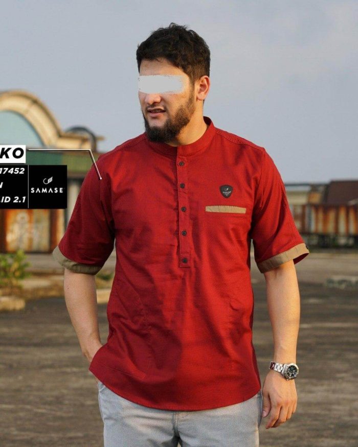 Kemko Pendek b17452 Maroon Cotton Solid 2.1