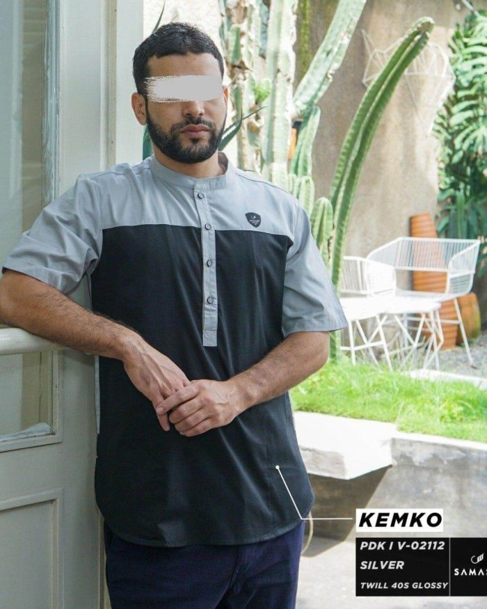 Kemko Pendek v02112 Silver Twill 40s Glossy