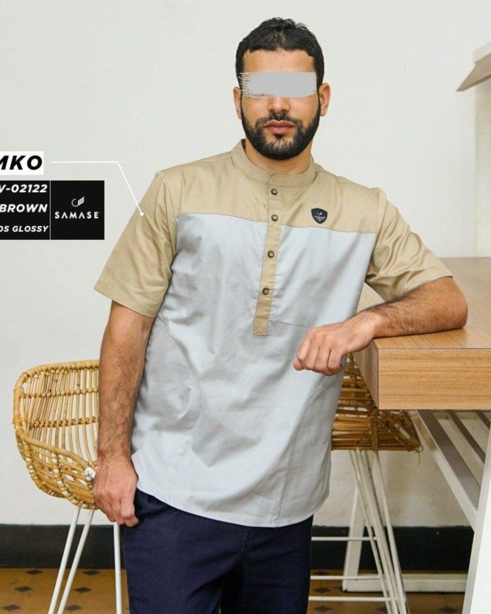 Kemko Pendek v02122 Sand Brown Twill 40s Glossy
